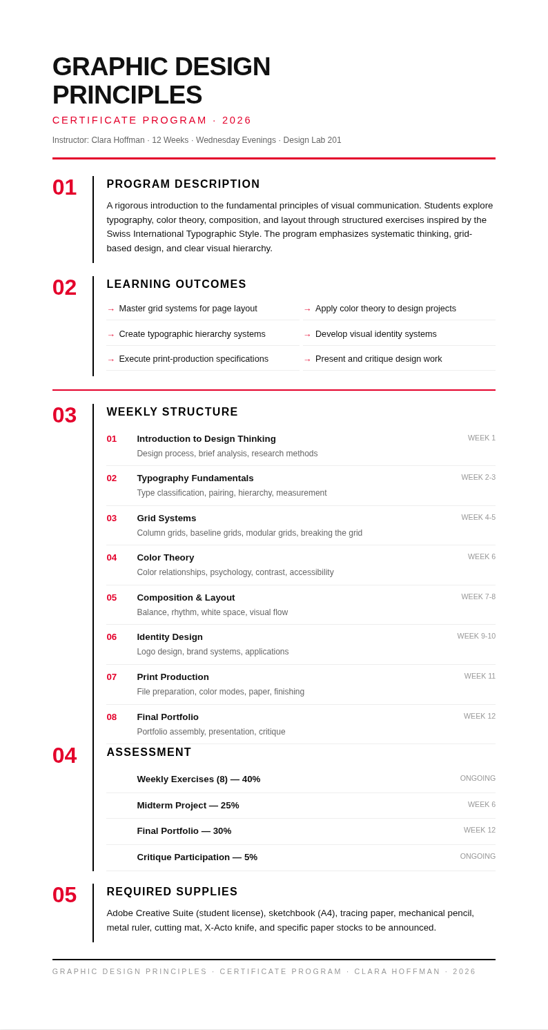 Swiss international course creator